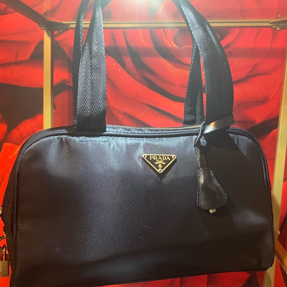 Prada Black Tessito Sport Nylon Bag. Prada Lock & Clochette.